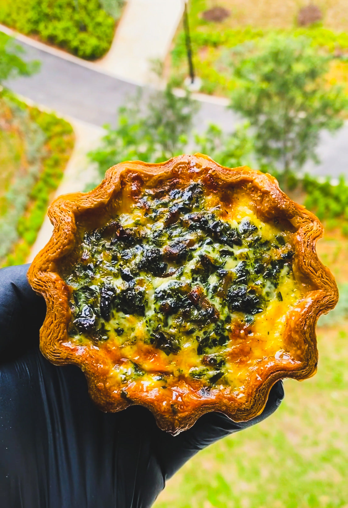 Mushroom & Spinach Quiche Croissant