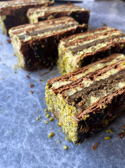 Pistachio Kunafa Mille Feuille
