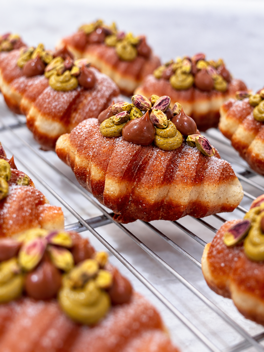 Raspberry Pistachio Beignet